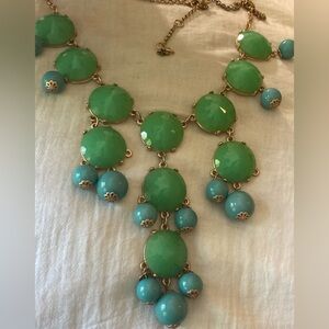 J. Crew Blue and Green‎ Statement Runway Necklace